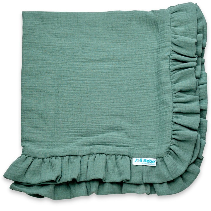 Dupla muszlin szőnyeg, 80 x 80 cm, sötétzöld