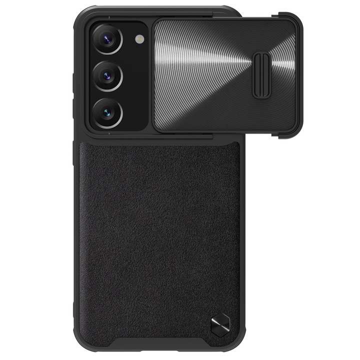 Samsung Galaxy S23+ (S23 Plus) Nillkin CamShield Leather S tok kameravédővel, Fekete