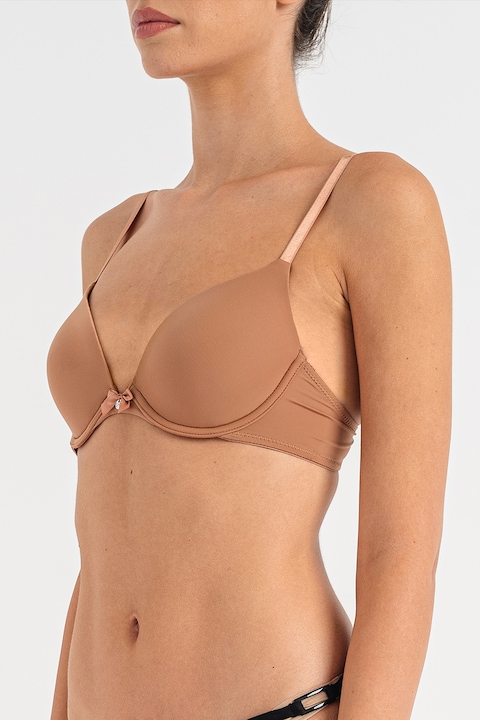 Hunkemoller, Сутиен с подплънки и регулируеми презрамки, Сиво-кафяв