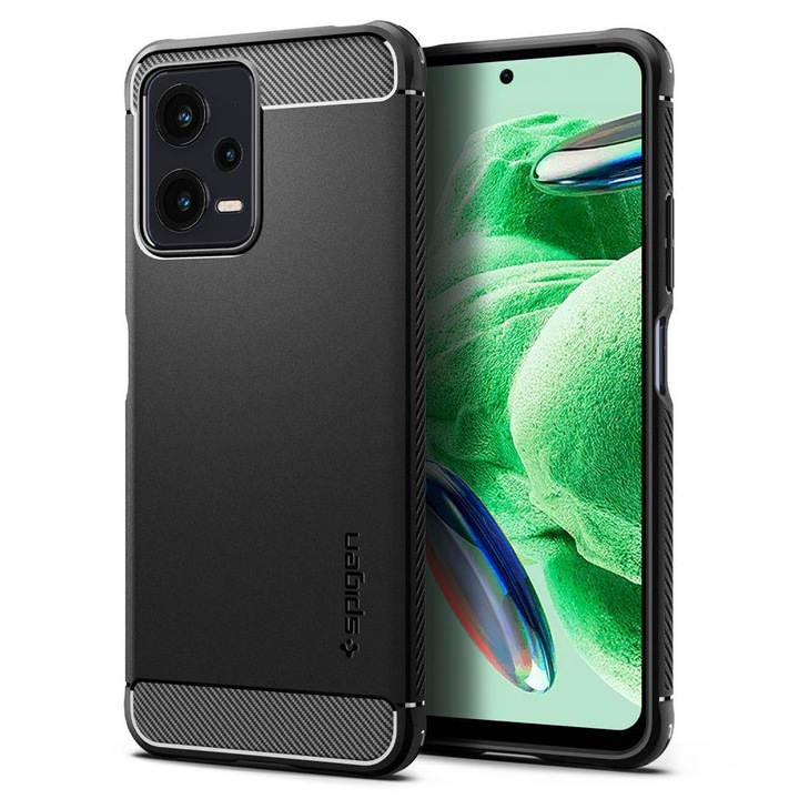Xiaomi Redmi Note 12 5G / Poco X5 5G Spigen Rugged Armor ütésálló tok, Fekete