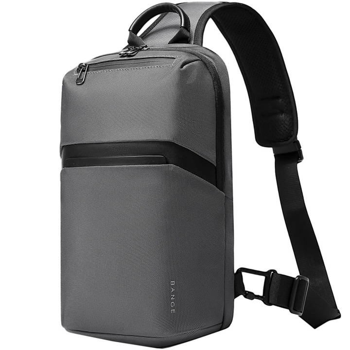 Bange Kézi, váll- vagy melltáska, üzleti/alkalmi, USB töltőporttal, 36x21x9,5 cm, szürke