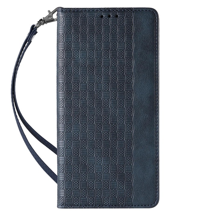 Husa Magnet Strap Stand compatibila cu Samsung Galaxy S23 Ultra Blue