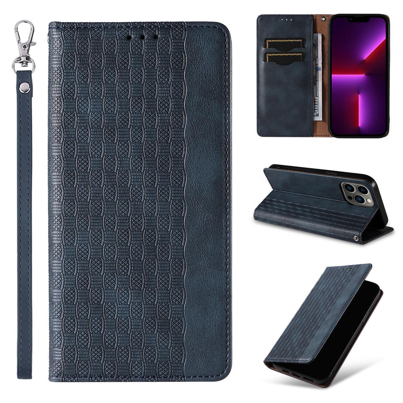 Husa Magnet Strap Stand compatibila cu Samsung Galaxy S23 Ultra Blue