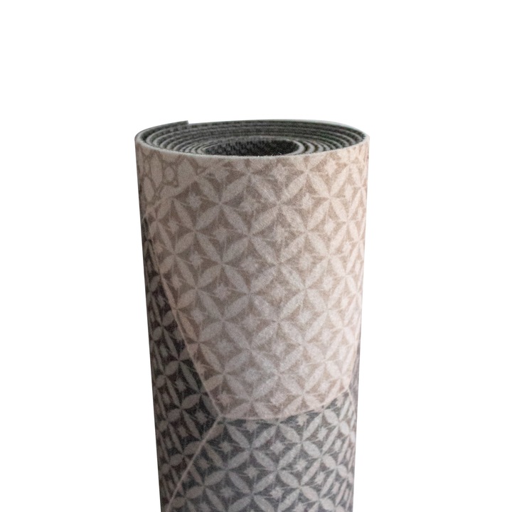 Traversa antislip hol/bucatarie 18, 50x200cm, poliester, suport cauciuc, grosime 3 mm, tip printed, gramaj 450 g, model abstract