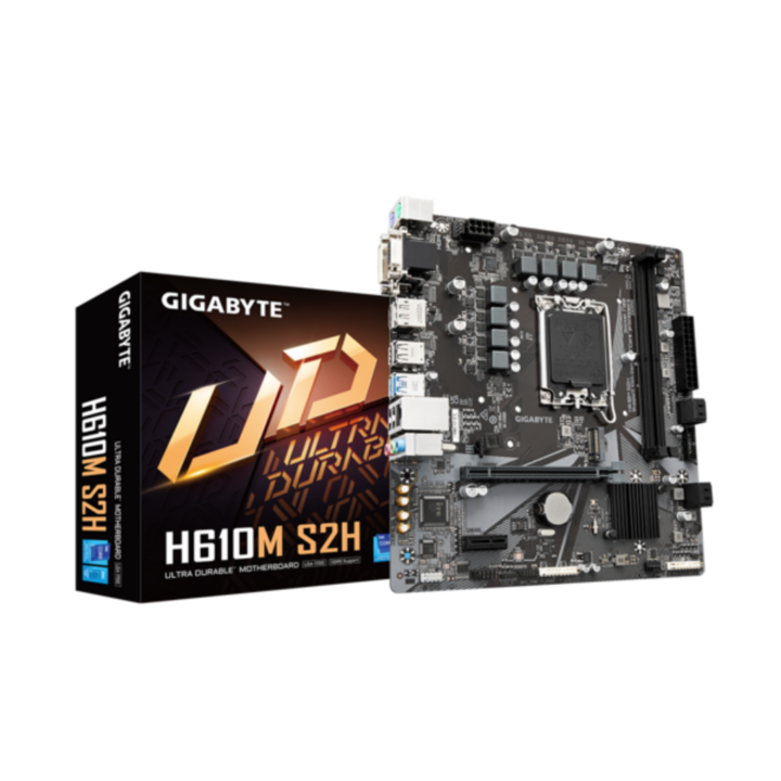 Placa de baza Gigabyte H610M S2H LGA1700, 2x DDR5, 1x D-SUB, 1x DVI-D, 1x HDMI, 1x DisplayPort, 1x P