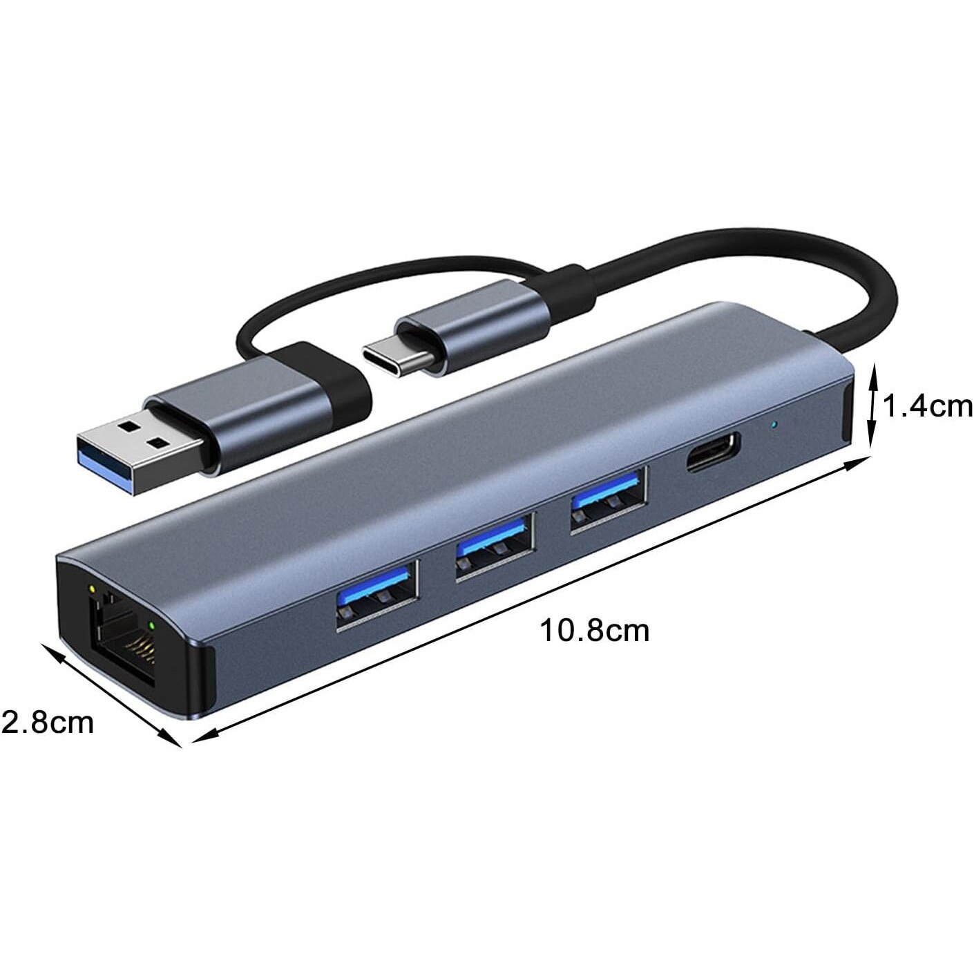 Adaptor Usb Type C La Retea Gigabit Ethernet Rj Intellhub Placa Retea X Usb X Usb