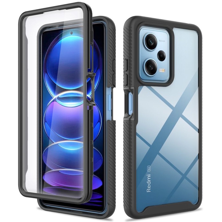 TECH-PROTECT Defense360 tok Xiaomi Redmi Note 12 Pro 5G / POCO X5 Pro 5G telefonhoz, fekete
