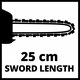 Einhell GE-LC 18 Li-Solo Akkus Láncfűrész, 4.3m/s, 25cm, akkumulátor és töltő nélkül
