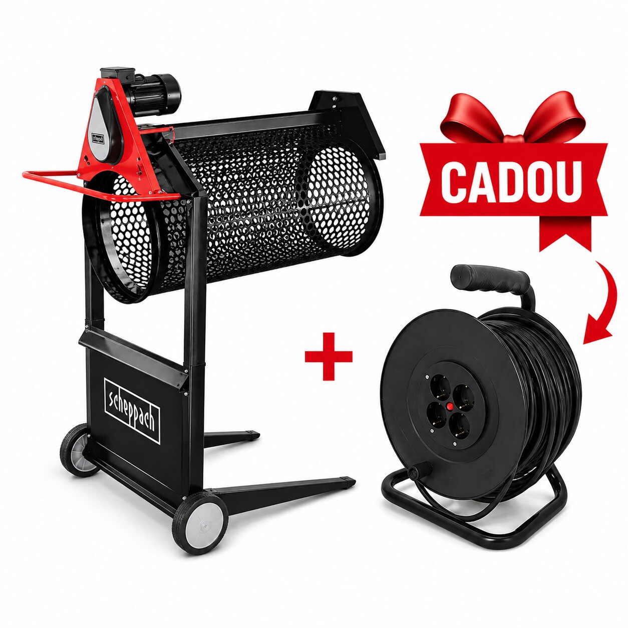 Sita de gradina rotativa RS400 Scheppach 42030000, 360 W, 900xØ400 Sita de gradina rotativa RS400 Scheppach 42030000, 360 W, 900xØ400