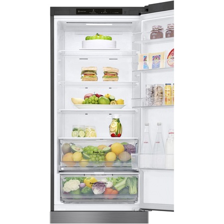 Combina frigorifica LG GBP62PZNAC, 384 l, No Frost, DoorCooling+, Linear Cooling, Compresor Inverter Linear, H 203 cm, Inox