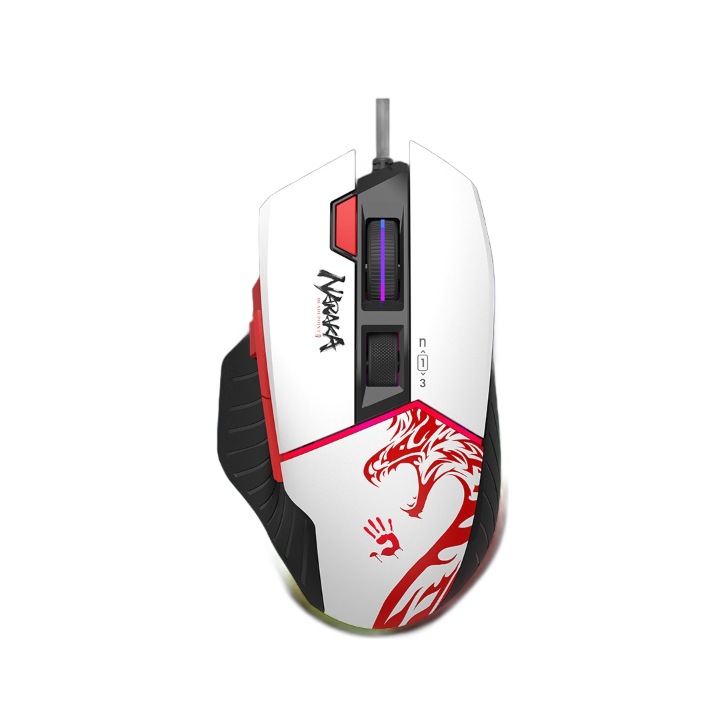 Гейминг мишка A4Tech Bloody - W95 MAX, оптична, бяла/червена