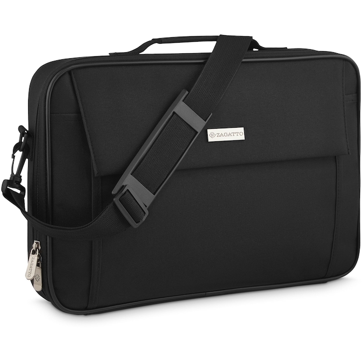 Geanta laptop, Zagatto, Davos, ZG786, 17.3 inch, Nylon/Poliester, 44x30x7 cm, Negru