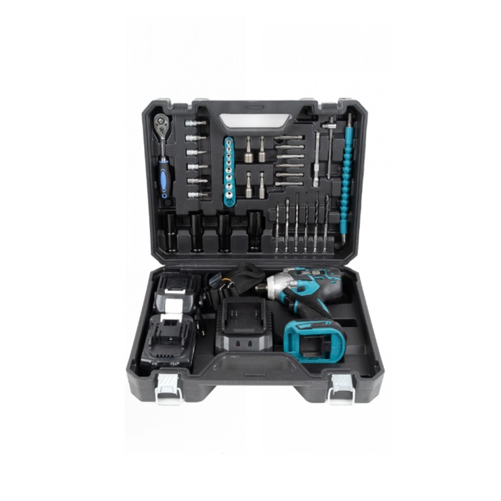 Masina de impact si insurubat cu 2 acumulatori si 43 accesorii 36V 5Ah