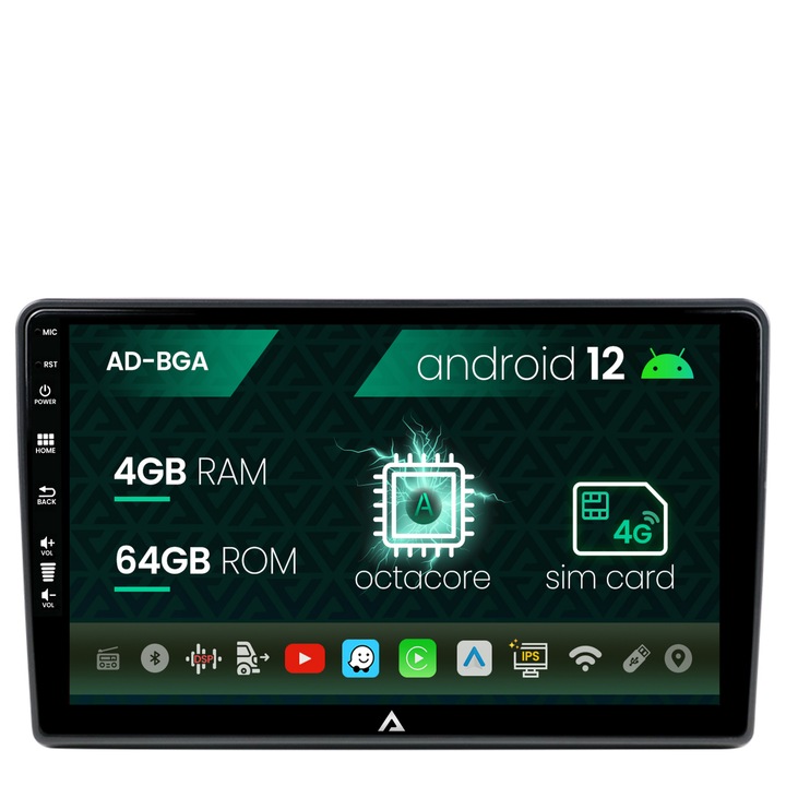 Navigációs autodrop Ford (2005-2013), Android 12, A-Octacore, 4GB RAM, 64GB ROM, 9 hüvelyk - AD-BGA9004, AD-BGRKIT137