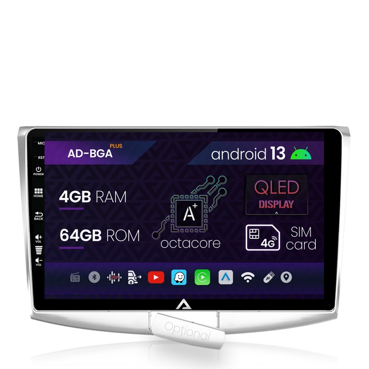 Navigatie Autodrop Volkswagen Passat B6, B7, CC, Android 13, A-Octacore, 4GB RAM, 64GB ROM, 10.1 Inch - AD-BGA10004, AD-BGRKIT025