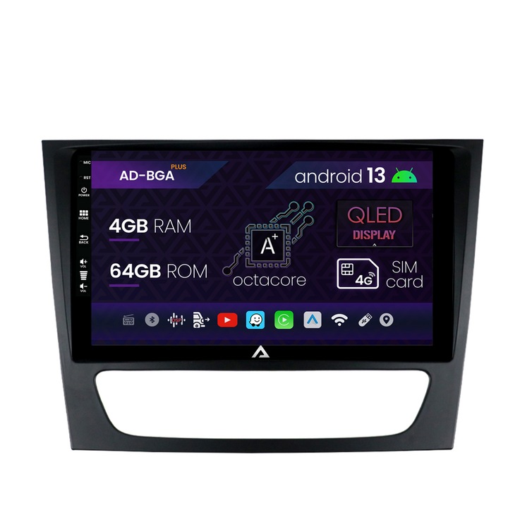 Navigatie Autodrop Mercedes Benz W211, CLS, Android 13, A-Octacore, 4GB RAM, 64GB ROM, 9 Inch - AD-BGA9004, AD-BGRKIT415