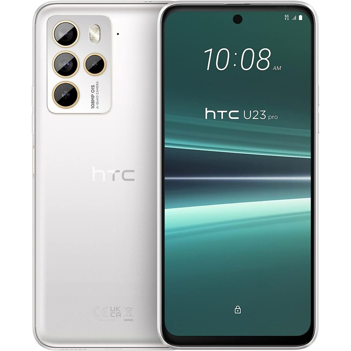 Мобилен телефон HTC U23 Pro, Dual SIM, 256 GB, 12 GB RAM, 5G, Snow White