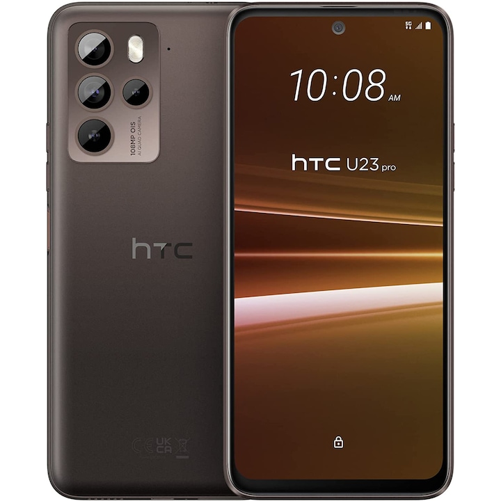 Telefon mobil HTC U23 Pro, Dual SIM, 256GB, 12GB RAM, 5G, Coffee Black