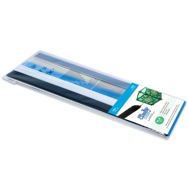 Set de 25 de filamente PLA Create and PRO, 3Doodler, multicolor, 3x25.5mm