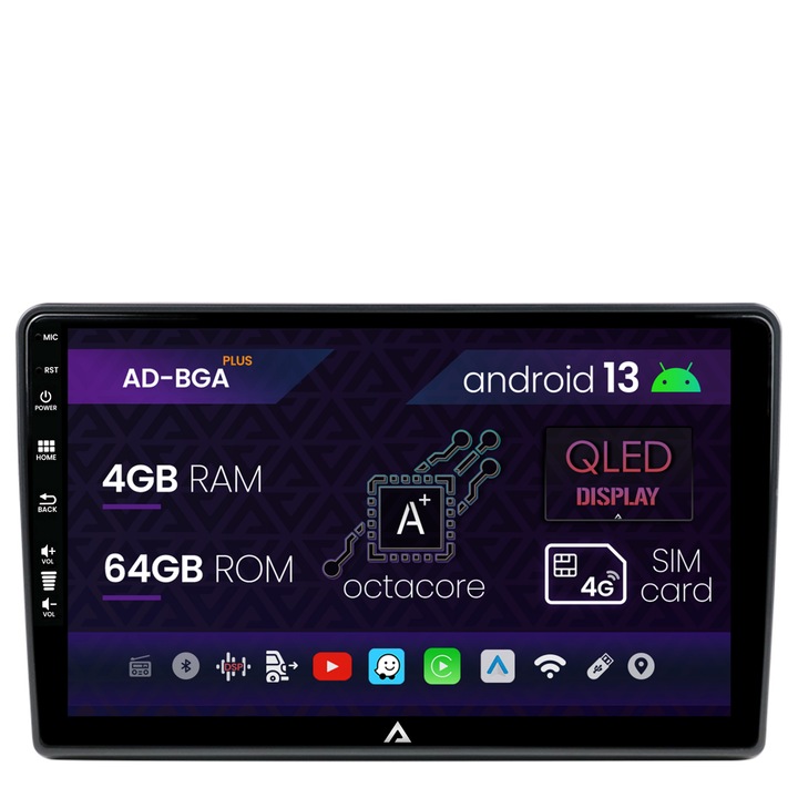 Navigatie Autodrop Hyundai H1 (2010-2014), Android 13, A-Octacore, 4GB RAM, 64GB ROM, 9 Inch - AD-BGA9004, AD-BGRKIT214S