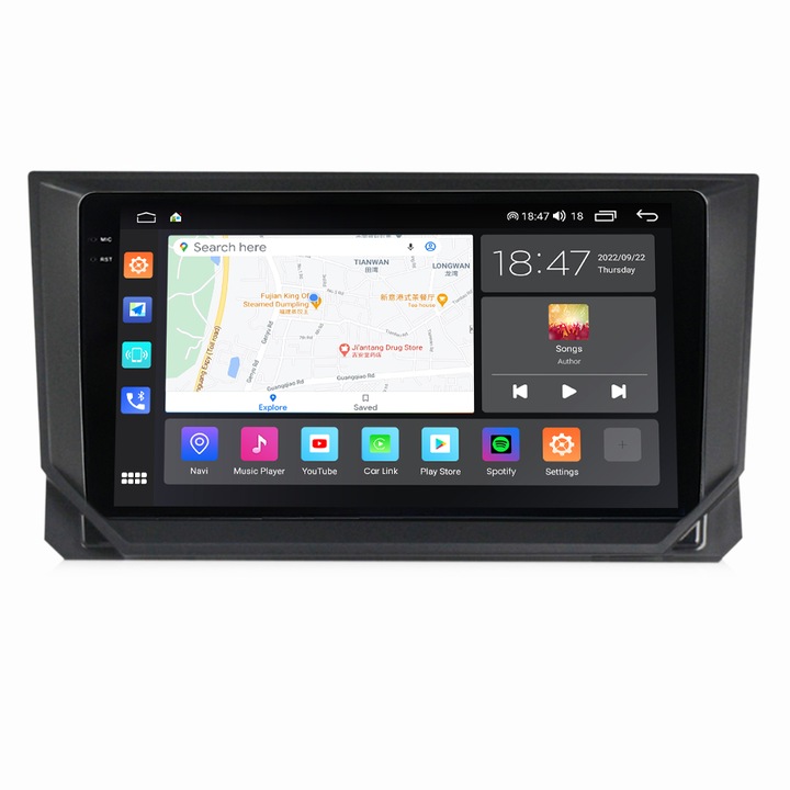 Navigatie Seat Ibiza din 2017-2020, NAVIGPS, Rezolutie 2K, Ecran QLED 9.5 inch, 8GB RAM si 128GB ROM, Android, Procesor Octacore, Slot sim 4G, Sunet DSP, Wireless Carplay si Android Auto, Camera Marsarier