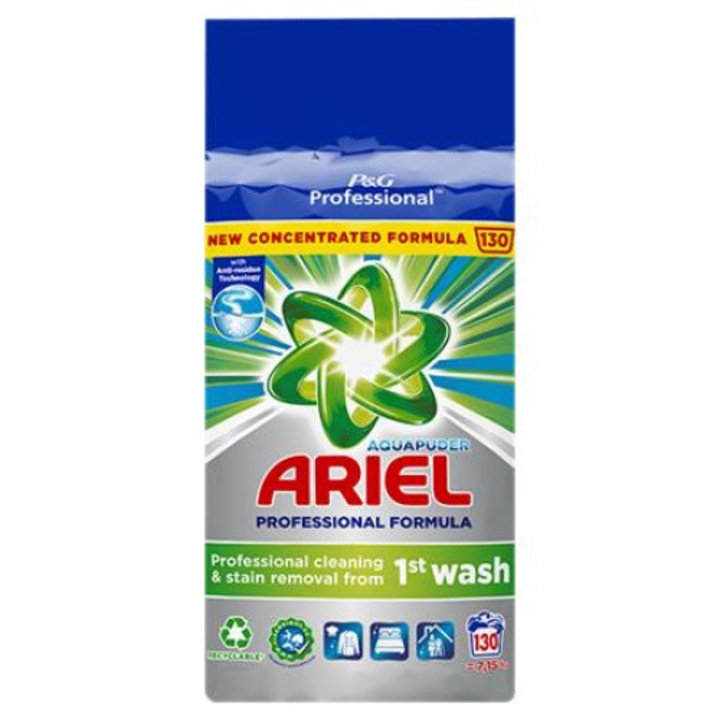 Прах за пране Ariel, 7,15 кг За бели дрехи