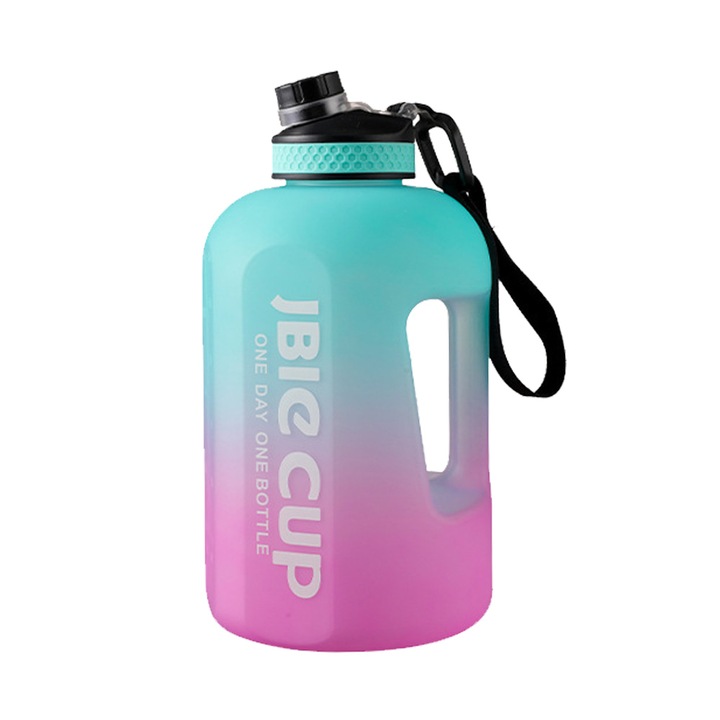 Бутилка за вода, PETG, градуирана, преносима, 13 x 24 см, 3600 мл, многоцветна