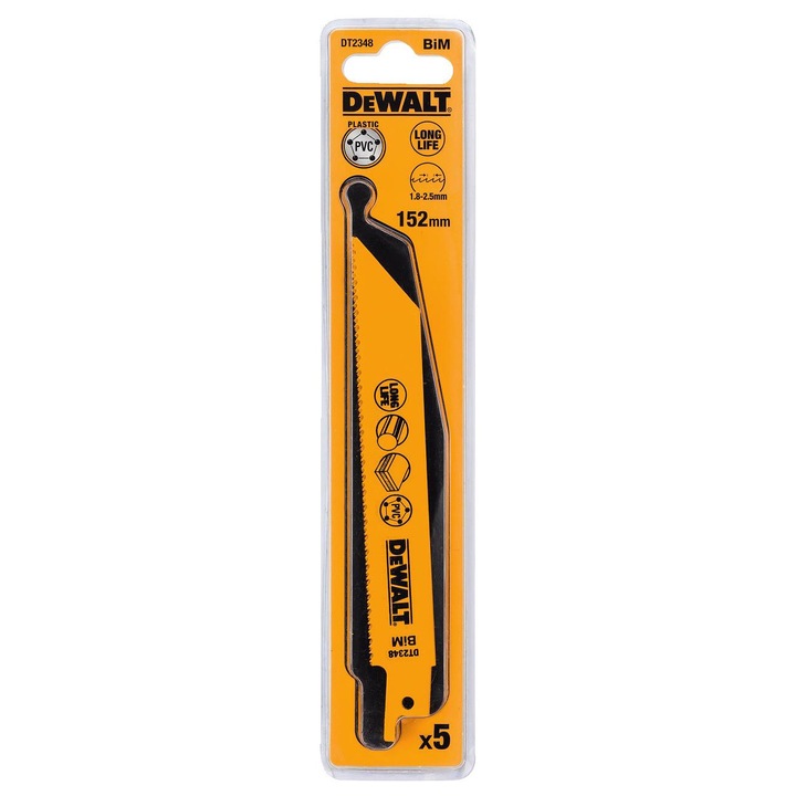 Panze pentru fierastrau, DeWALT, 152mm, Set 5