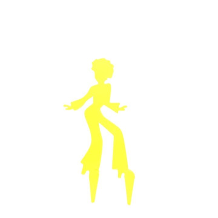 Декорация за торта, "ДИСКО ТАНЦЬОР", рожден ден, годишнина, любител на танците, 17,5 х 7 см жълто