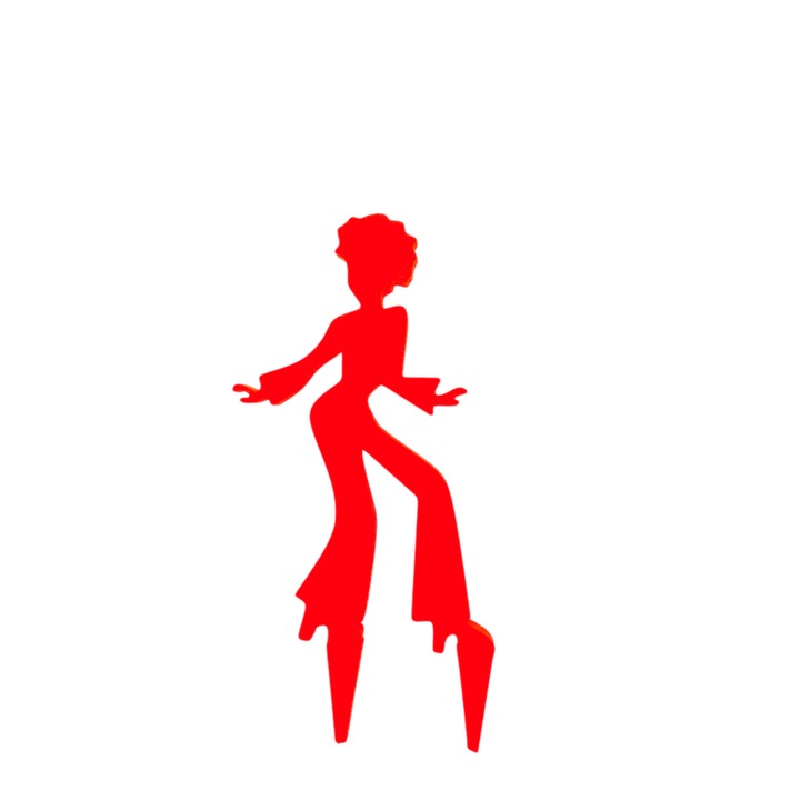 Tortadekoráció, "DISCO DANCER", születésnap, évforduló, táncszerető, 17,5 x 7 cm piros