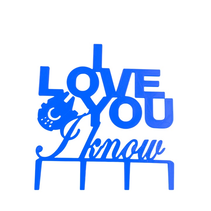 "I LOVE YOU" tortalap dekoráció, Valentin nap, Star wars űrhajó, 15 x 11,5 cm, Kék