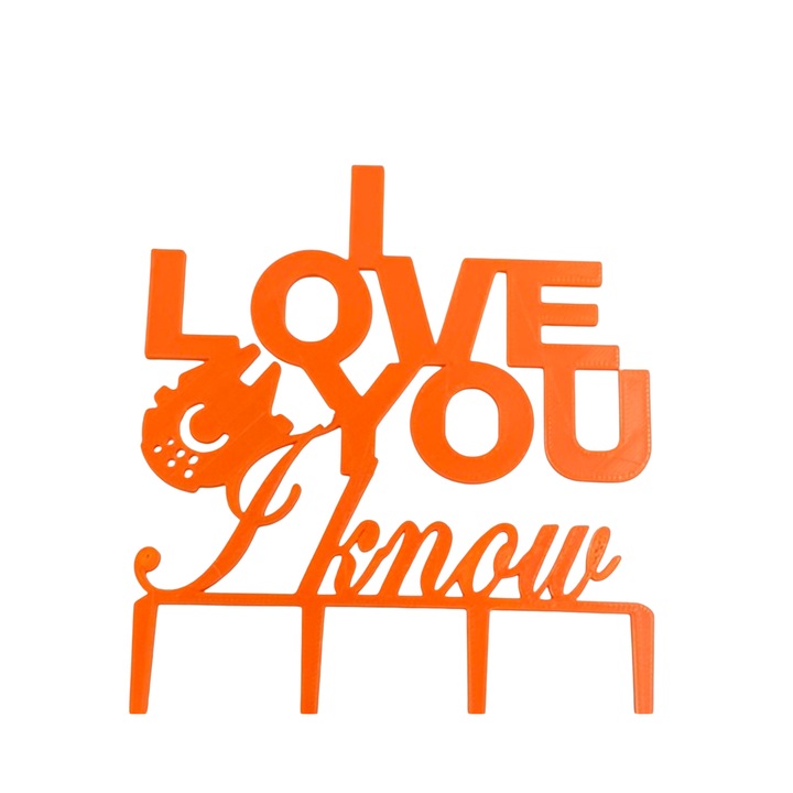 "I LOVE YOU" tortalap dekoráció, Valentin nap, Star wars űrhajó, 15 x 11,5 cm, Narancs