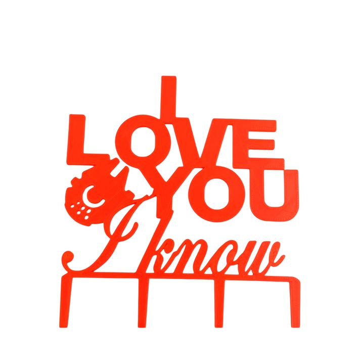 "I LOVE YOU" tortalap dekoráció, Valentin nap, Star wars űrhajó, 15 x 11,5 cm, Piros