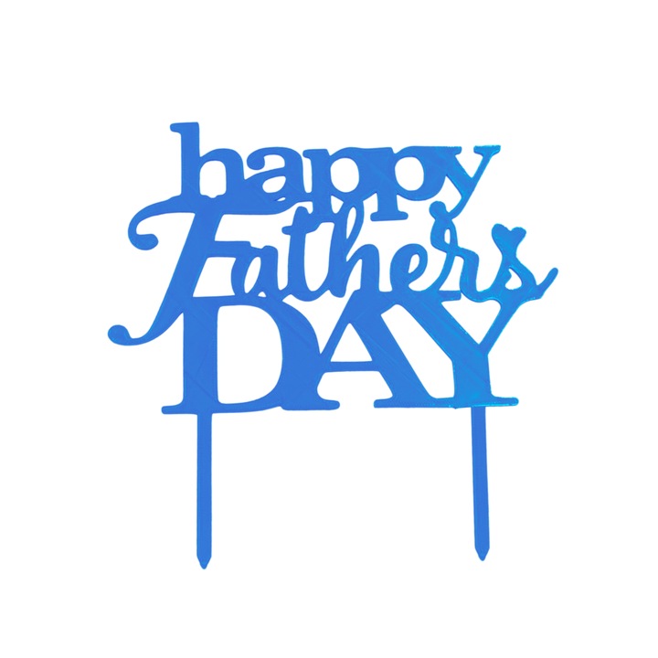 Torta topper dekoráció "Boldog Apák napját", Apák napja, 18,5 x 19 cm Kék