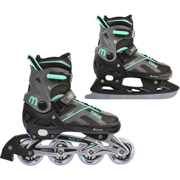 Ролери 2 в 1, Малки, Зелени/Черни, 40-43 EU