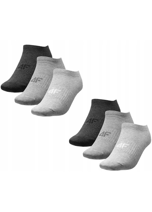 Комплект от 3 чифта дамски чорапи, 4F, Памук, Разноцветни, 35-38 см