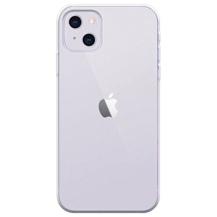 Husa Transparenta compatibila cu iPhone 13, Slim fit, Anti-alunecare, Design minimalist, 1 mm