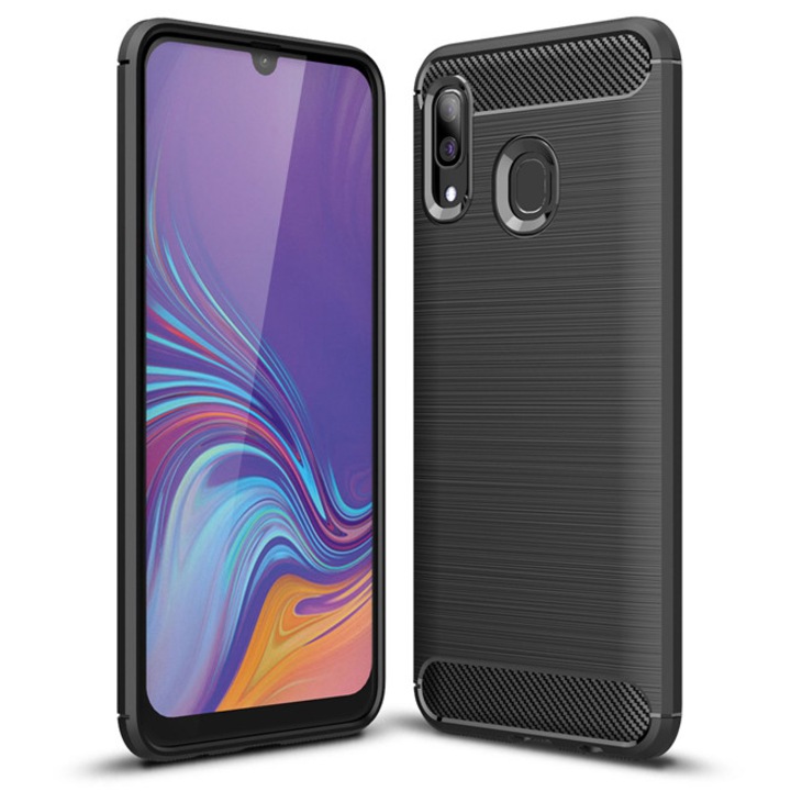 Кейс за Samsung Galaxy A40 A405, Forcell, Carbon, Черен
