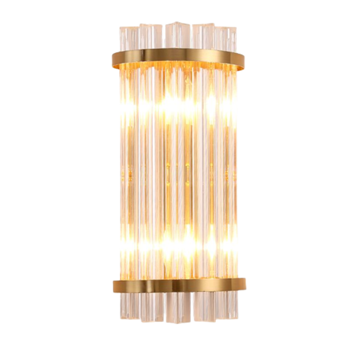 Aplica Bello, 2xE14, corp aluminiu, decoruri cristal, 35x16x18cm
