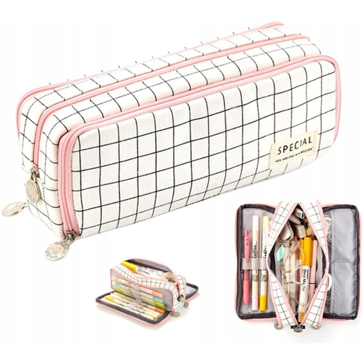 Моливник с 3 отделения, за консумативи или козметика