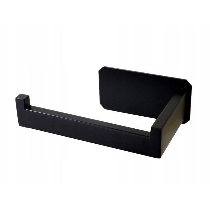 Самозалепваща опора за тоалетна хартия, Loft, Неръждаема стомана, 14 x 7,5 x 9,5 cm, матово черно