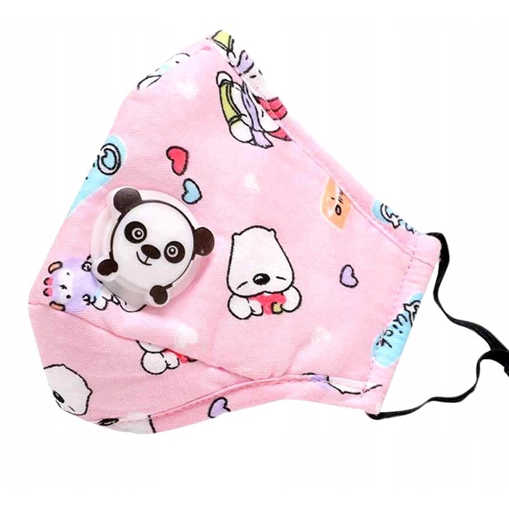 Masca de fata pentru copii, EDIBAZZAR, Bumbac, Multicolor