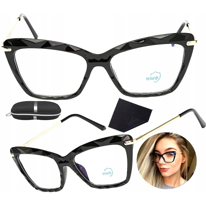 Предпазни очила за компютър, черни