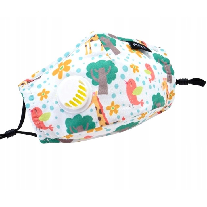 Masca de fata pentru copii, EDIBAZZAR, Bumbac, Multicolor