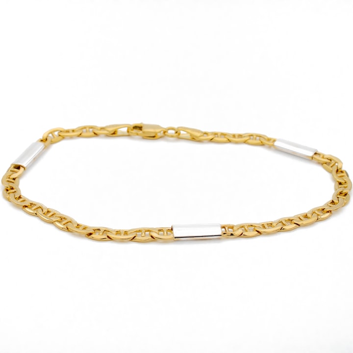 Bratara cu Elemente Aur Alb 14k