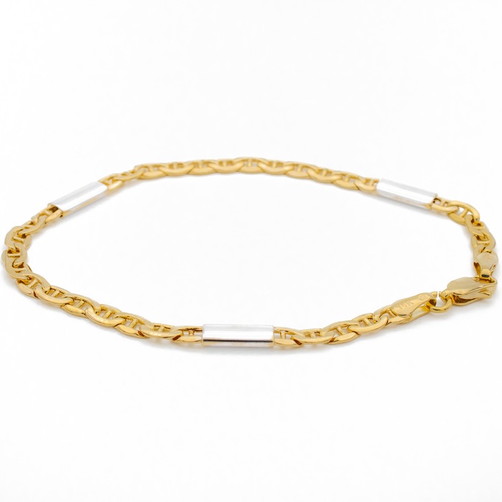 Bratara cu Elemente Aur Alb 14k