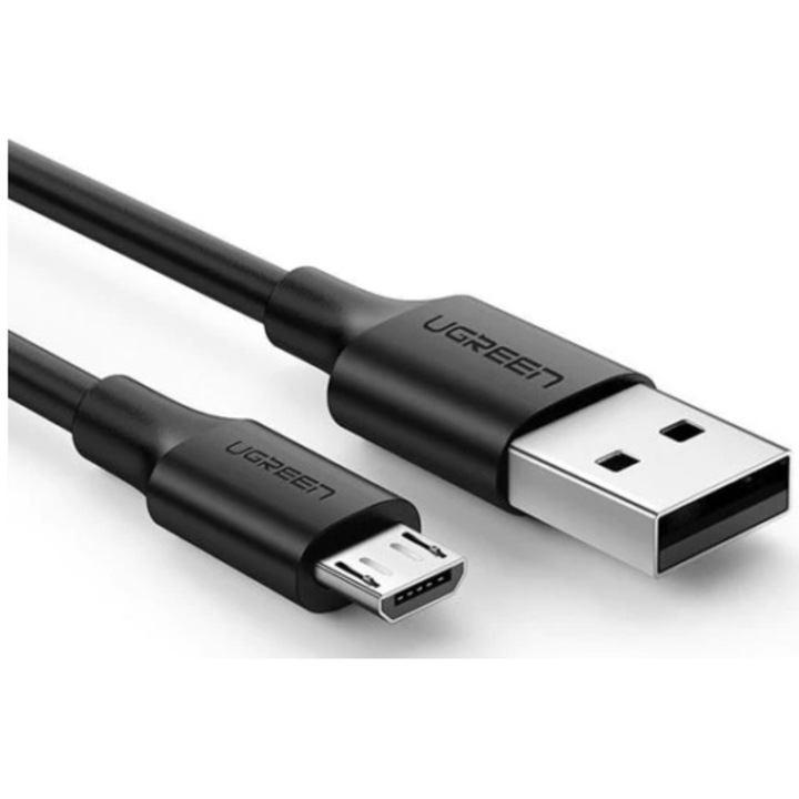 Cablu alimentare si date Ugreen, Fast Charging, USB la Micro-USB nickel plating PVC 2m, Negru