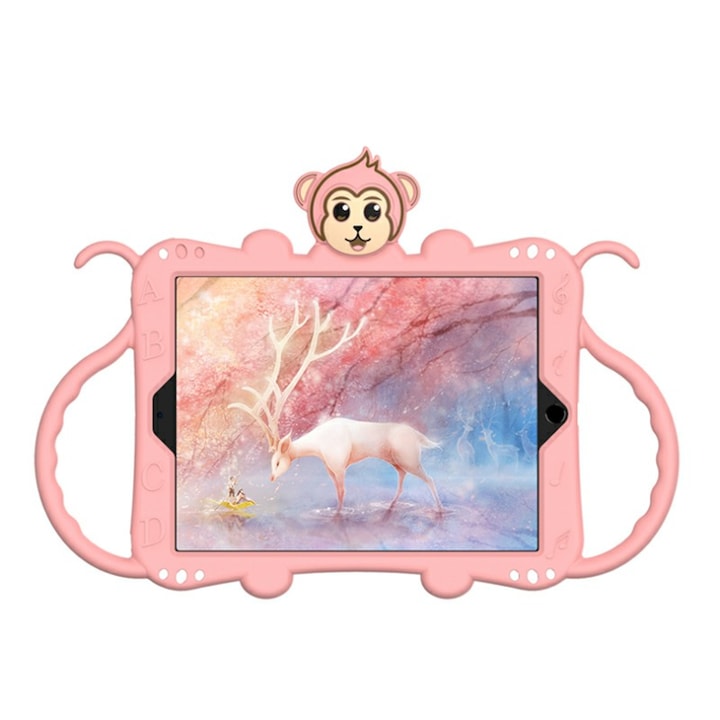 Силиконов защитен калъф за Apple iPad Air 3 - Pale Pink, с прикрепяща се каишка и стойка за таблет