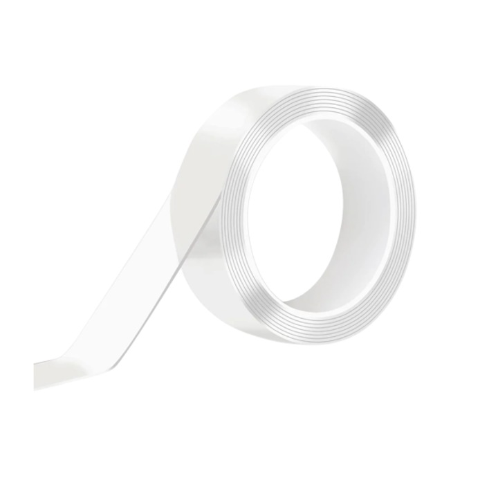 Rola cu banda dublu-adeziva Bukamkom, poliuretan, transparent, 5 m