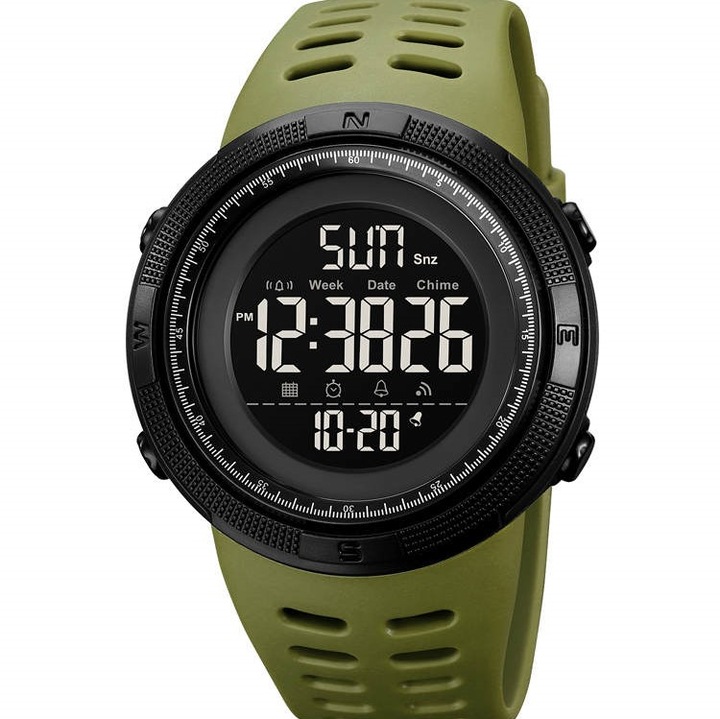 Ceas barbatesc de mana Skmei Sport Digital Army Stil Militar Casual Verde